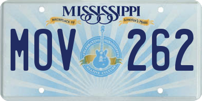 MS license plate MOV262