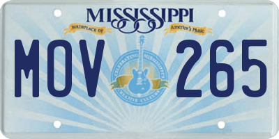 MS license plate MOV265