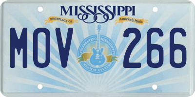 MS license plate MOV266