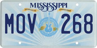 MS license plate MOV268