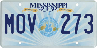 MS license plate MOV273