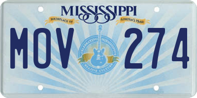 MS license plate MOV274