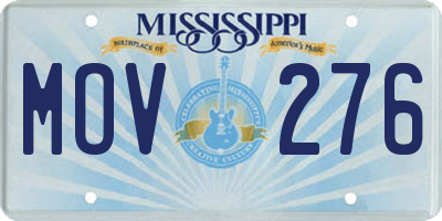 MS license plate MOV276