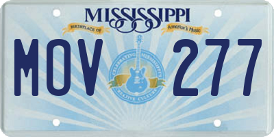 MS license plate MOV277