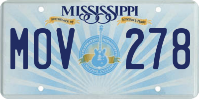 MS license plate MOV278