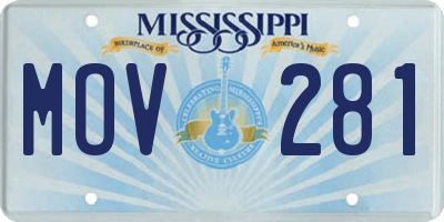 MS license plate MOV281