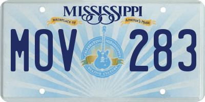 MS license plate MOV283