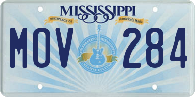 MS license plate MOV284