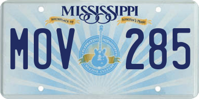 MS license plate MOV285