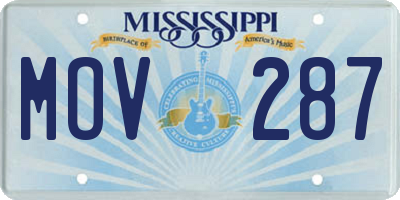 MS license plate MOV287