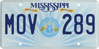 MS license plate MOV289