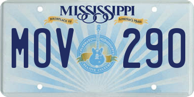 MS license plate MOV290