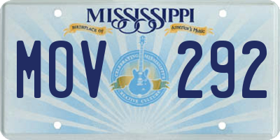 MS license plate MOV292