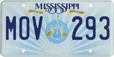 MS license plate MOV293