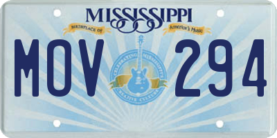 MS license plate MOV294