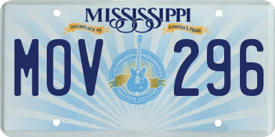 MS license plate MOV296