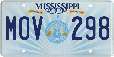 MS license plate MOV298