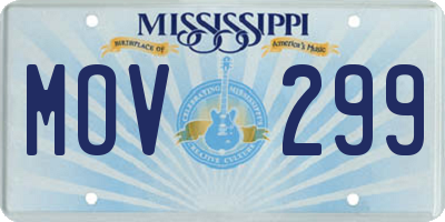 MS license plate MOV299