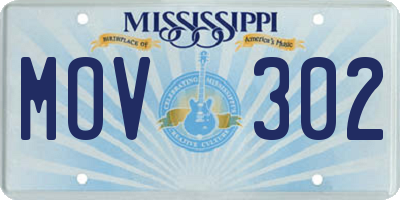 MS license plate MOV302