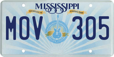MS license plate MOV305