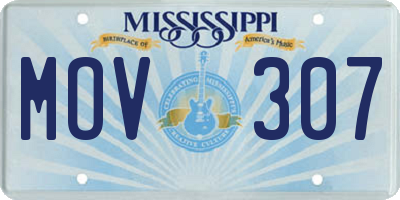 MS license plate MOV307