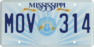 MS license plate MOV314