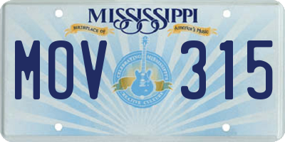 MS license plate MOV315