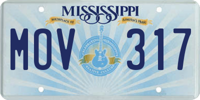 MS license plate MOV317