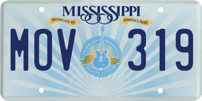 MS license plate MOV319