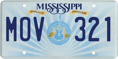 MS license plate MOV321