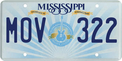 MS license plate MOV322