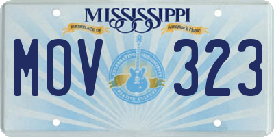 MS license plate MOV323