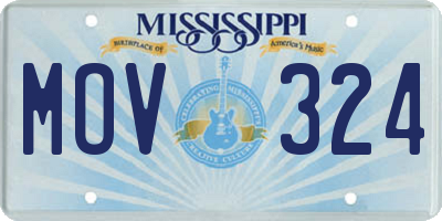 MS license plate MOV324
