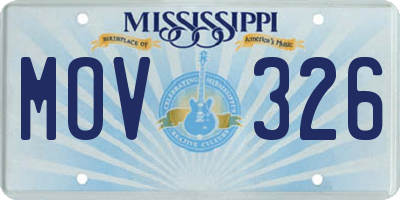 MS license plate MOV326