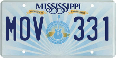 MS license plate MOV331
