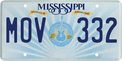 MS license plate MOV332