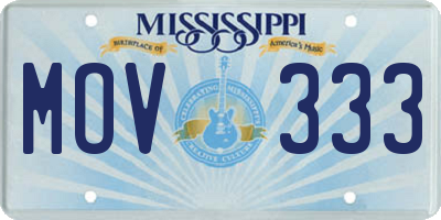 MS license plate MOV333