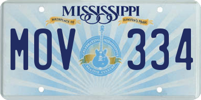MS license plate MOV334