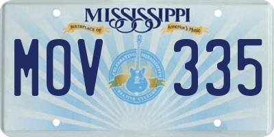 MS license plate MOV335
