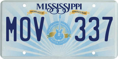 MS license plate MOV337