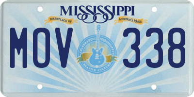 MS license plate MOV338