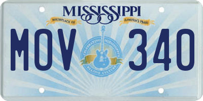 MS license plate MOV340