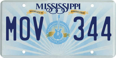 MS license plate MOV344
