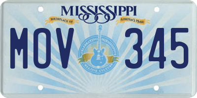 MS license plate MOV345