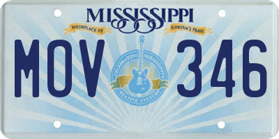 MS license plate MOV346