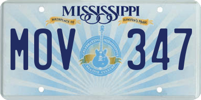 MS license plate MOV347