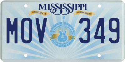 MS license plate MOV349