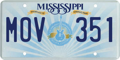 MS license plate MOV351