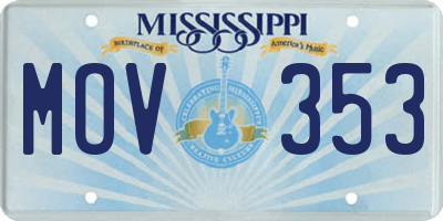 MS license plate MOV353