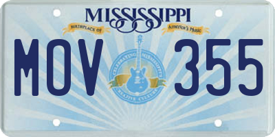 MS license plate MOV355